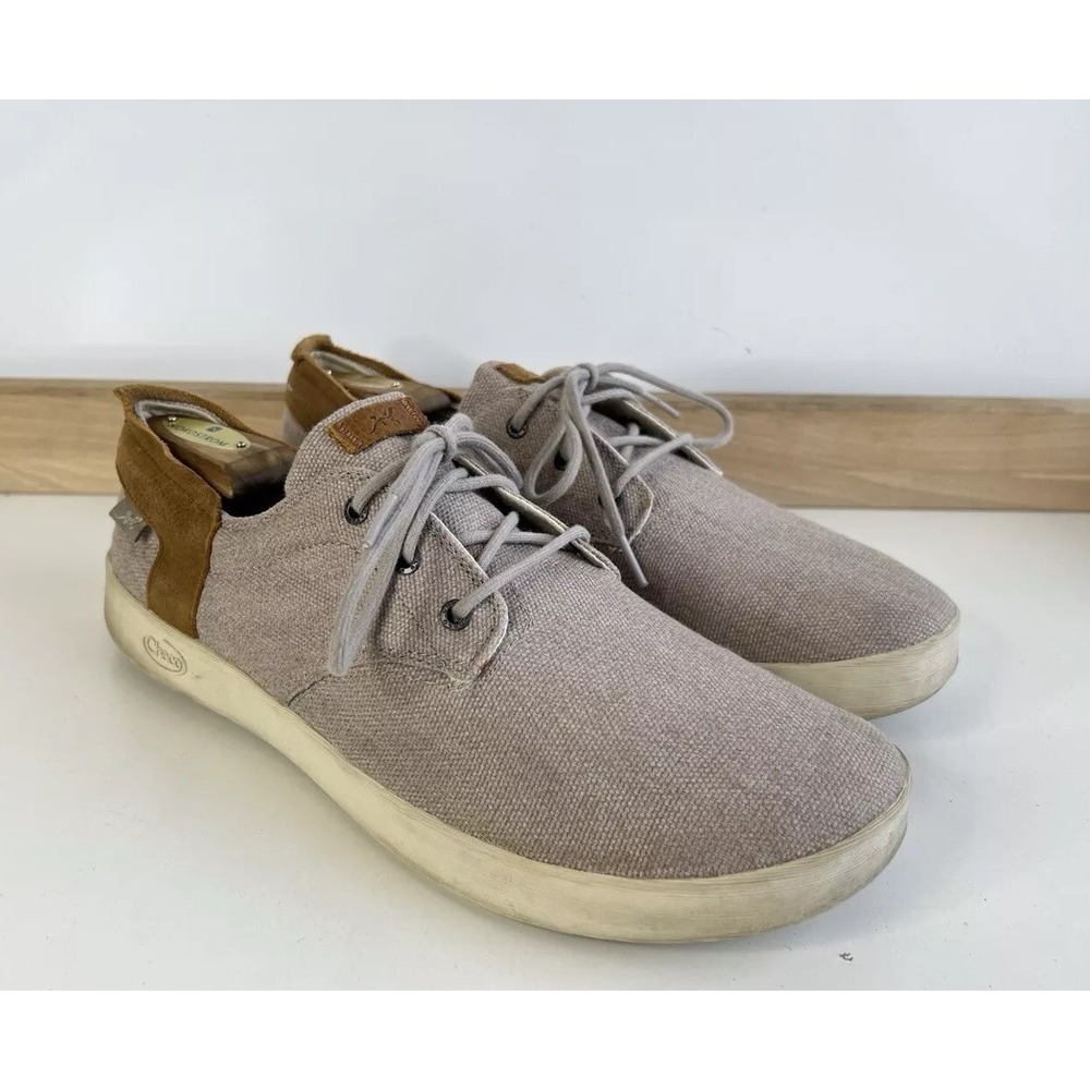 Chaco Davis‎ Low Lace Up Brown Canvas Slip Resistant Sneakers / Mens 11